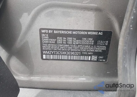 2019 Mini Countryman Cooper S from USA, damaged, VIN WMZYT3C5XK3E96321